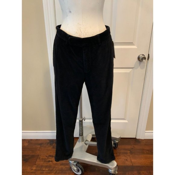 Versace Black Velvet Slim Leg Pants, Size L (US) 50 (IT) - Picture 1 of 7